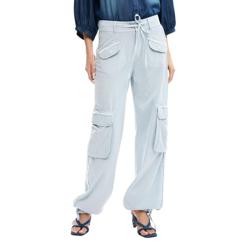 Desigual Blue Cotton Casual Women's Pants